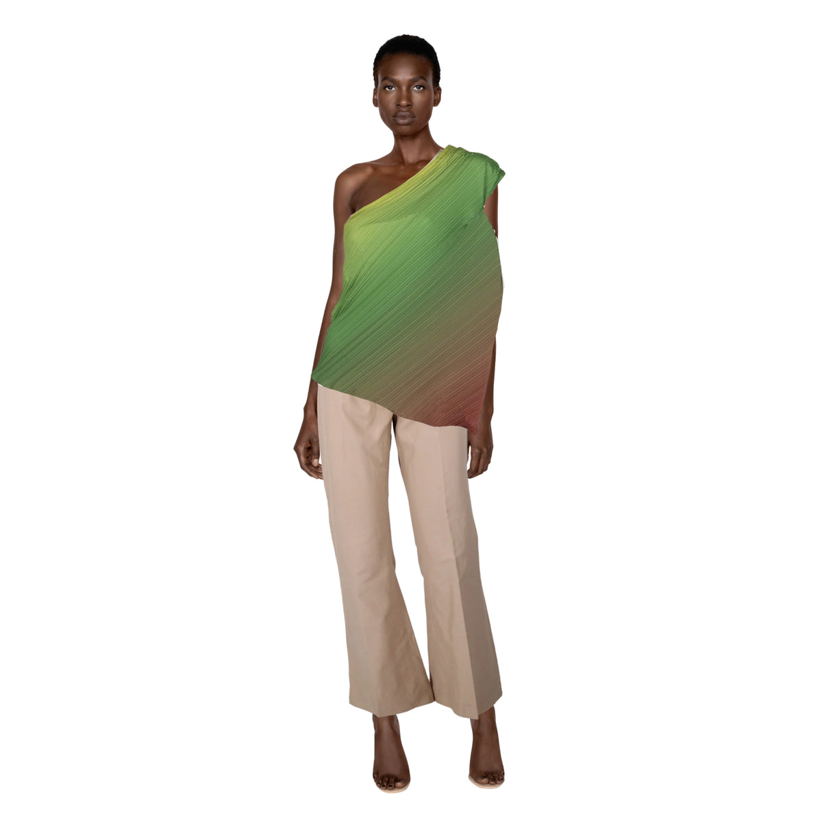 Early Issey Miyake 1989 Collection Ombre One Shoulder Top | M
