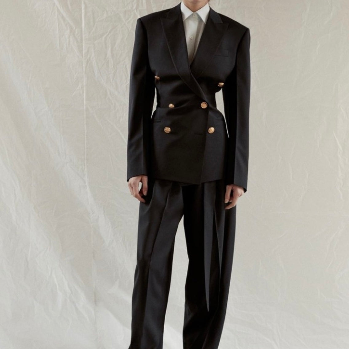 CÉLINE Black Double Breasted Suit | Size FR 34