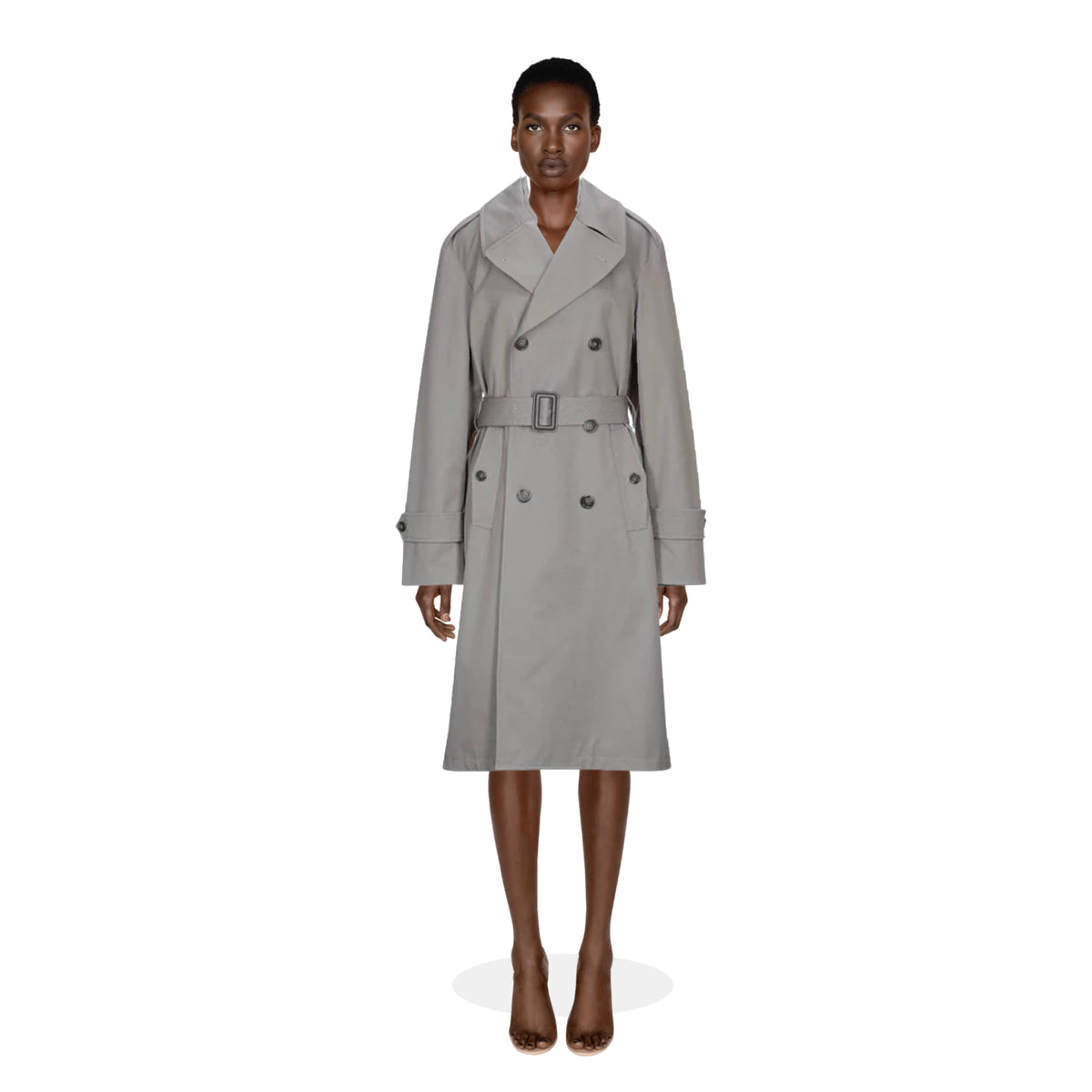 MAISON MARGIELA Grey Cotton Trench Coat | Size US 4