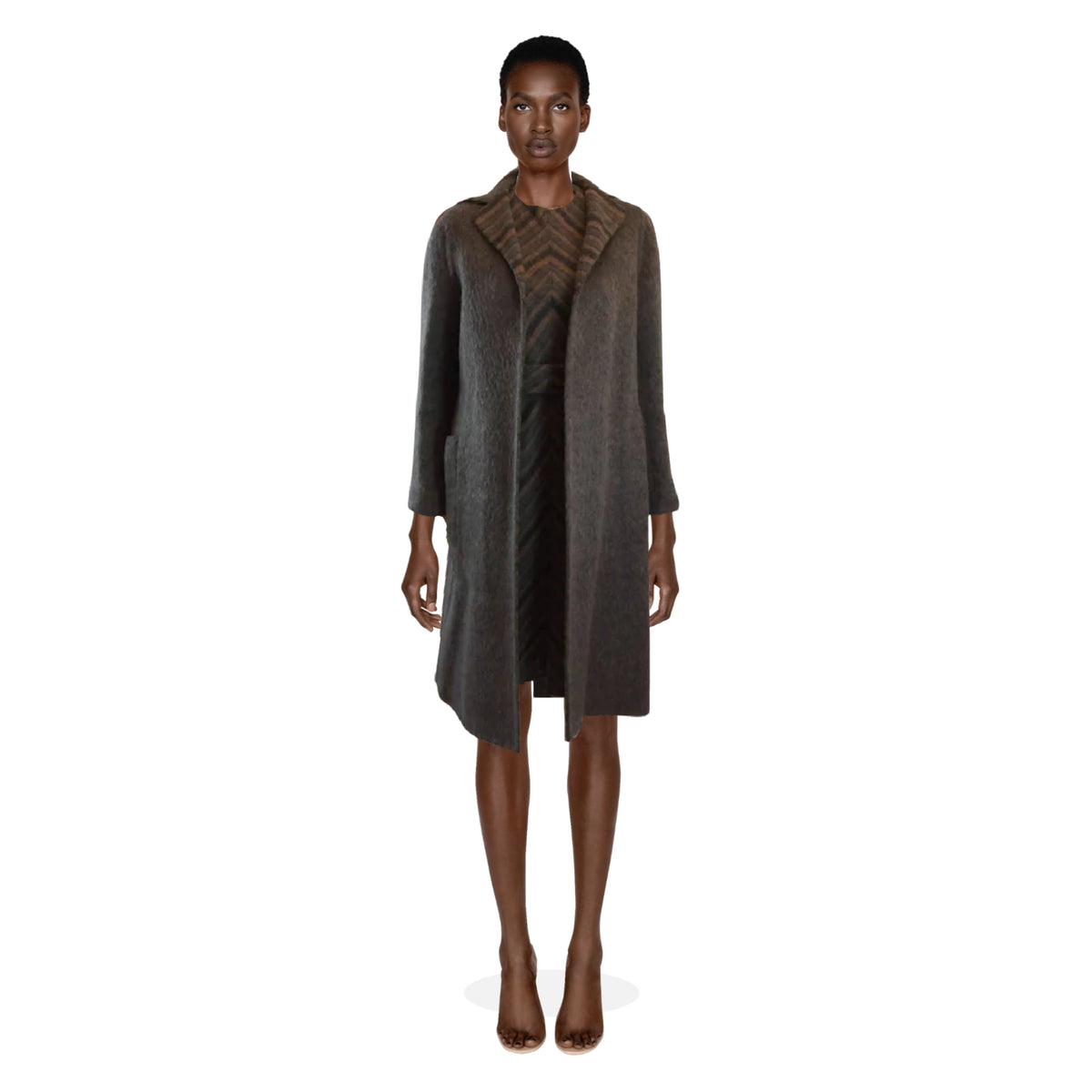 PAULINE TRIGERE Dark Brown 3 Piece Wool Dress Set | Size S