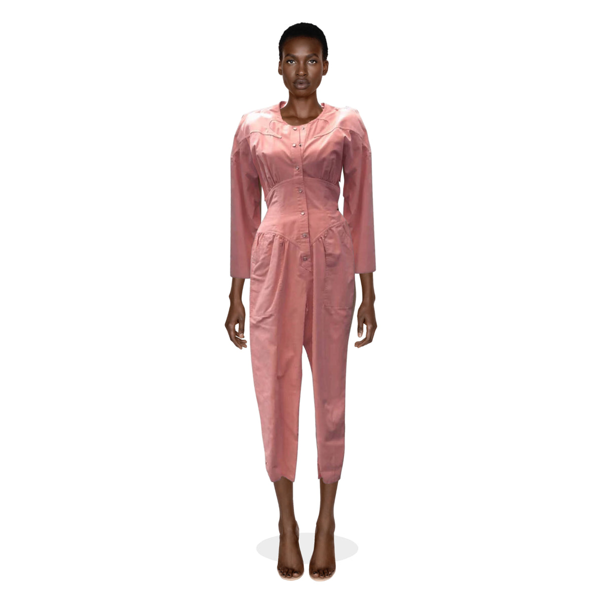 Thierry Mugler Pink Cotton Jumpsuit | EU 36