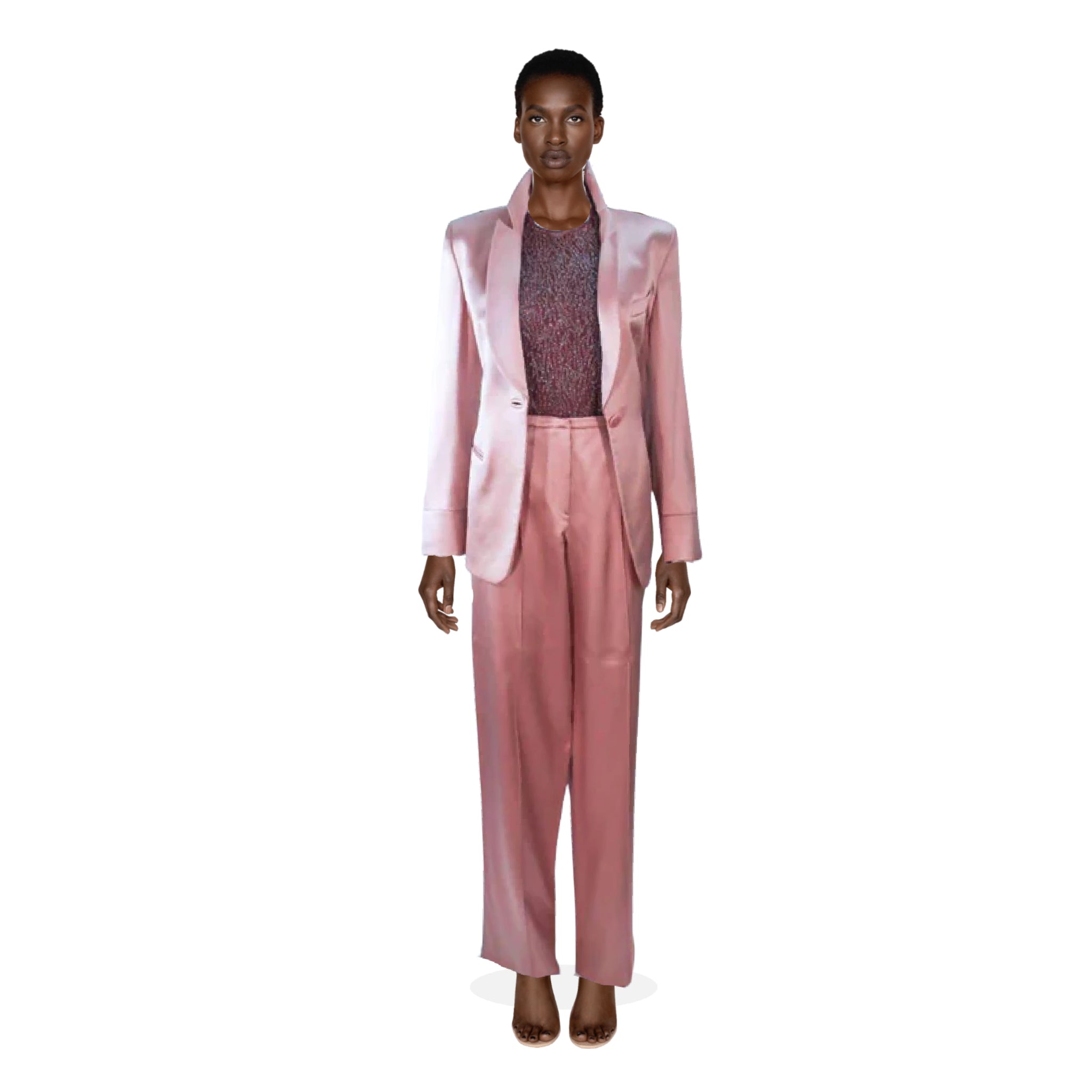 Giorgio Armani Mauve Silk Pant Bodysuit EU 42 theREMODA