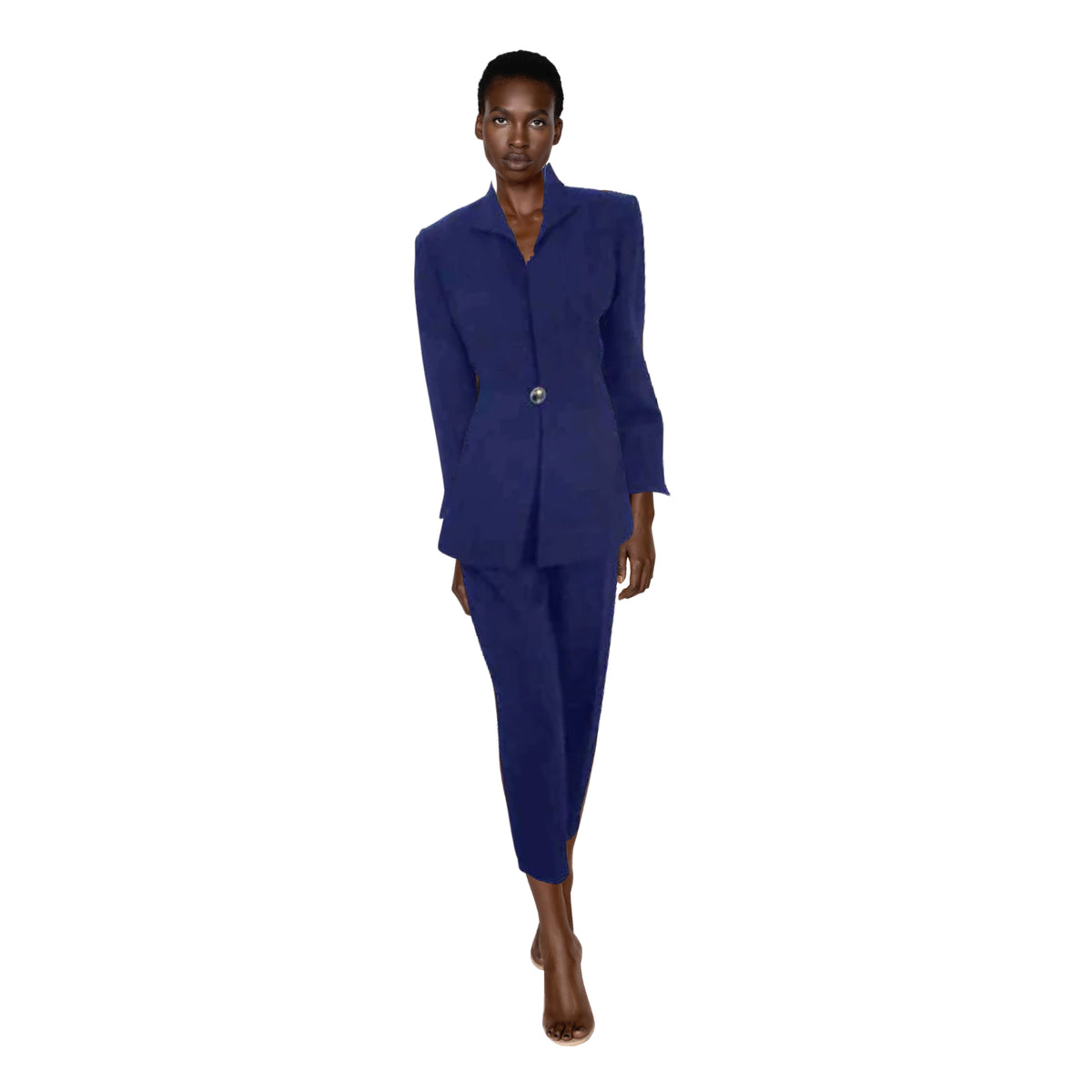 CHRISTIAN DIOR 1980's Two-Piece Dark Blue Pant Suit | Size 8