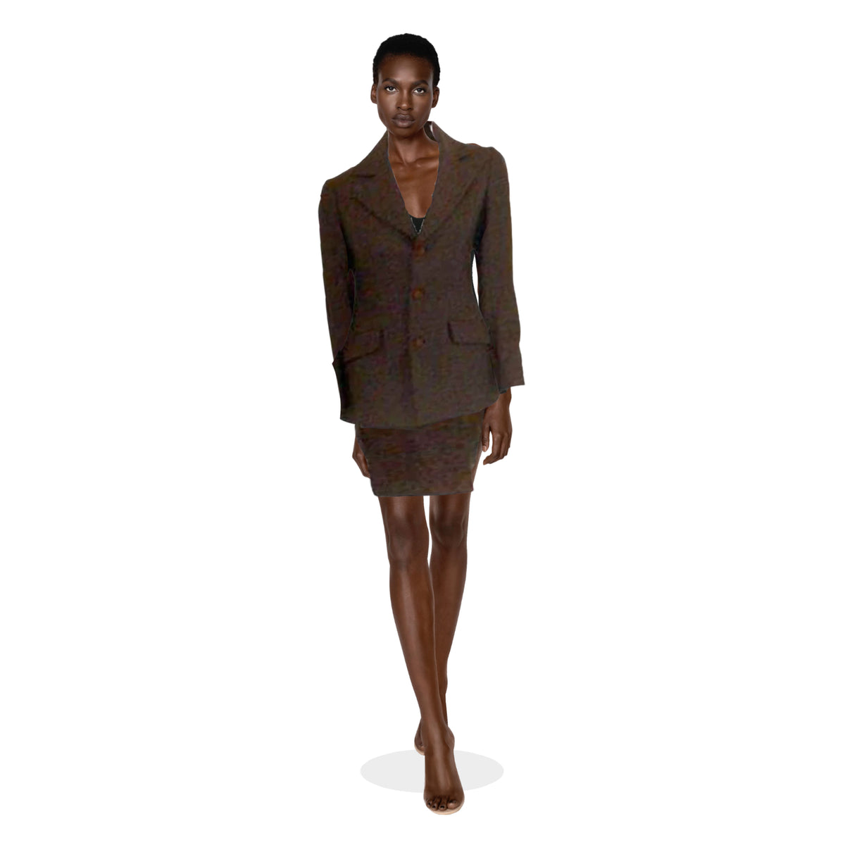 VIVIENNE WESTWOOD 2000's Brown Two-Piece Jacket and Pencil Skirt | Size S/M