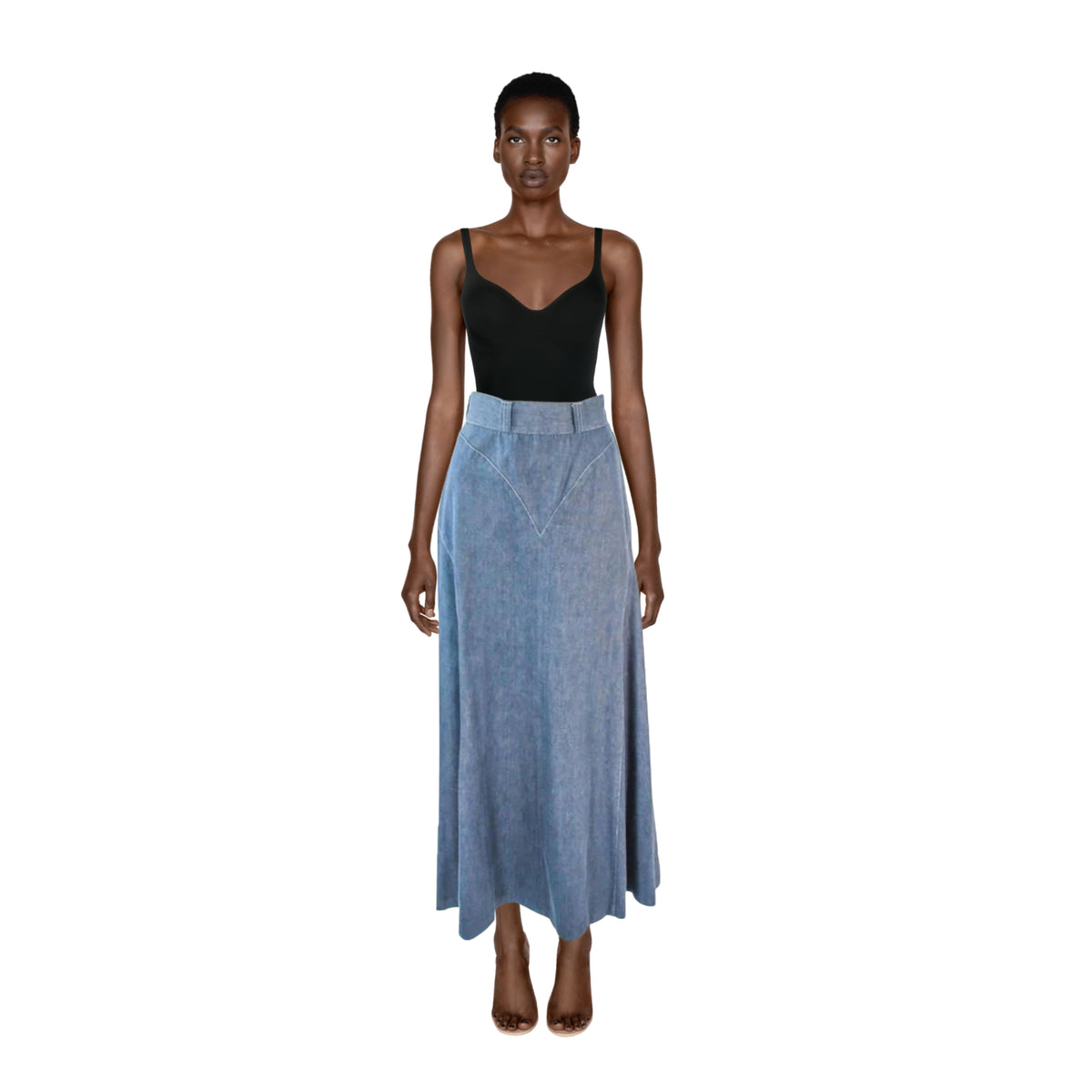 ALICE BLAINE Vintage Denim Maxi Skirt | Size US 4 - EU 34