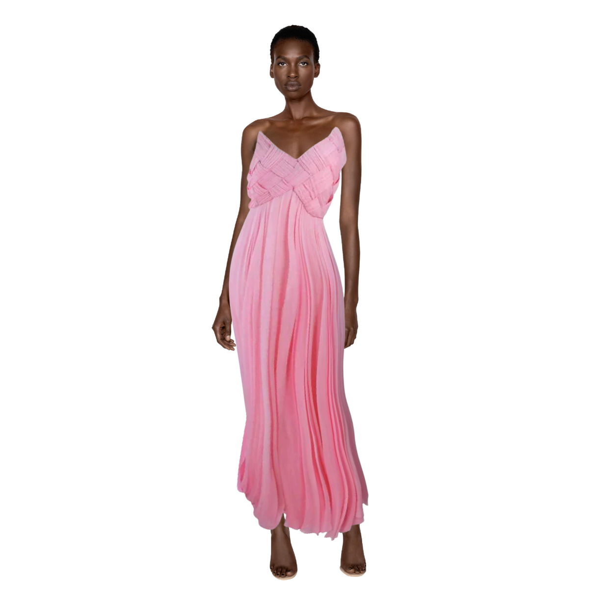 ARNOLD SCAASI Pink Draped Chiffon Gown | Size 4/6