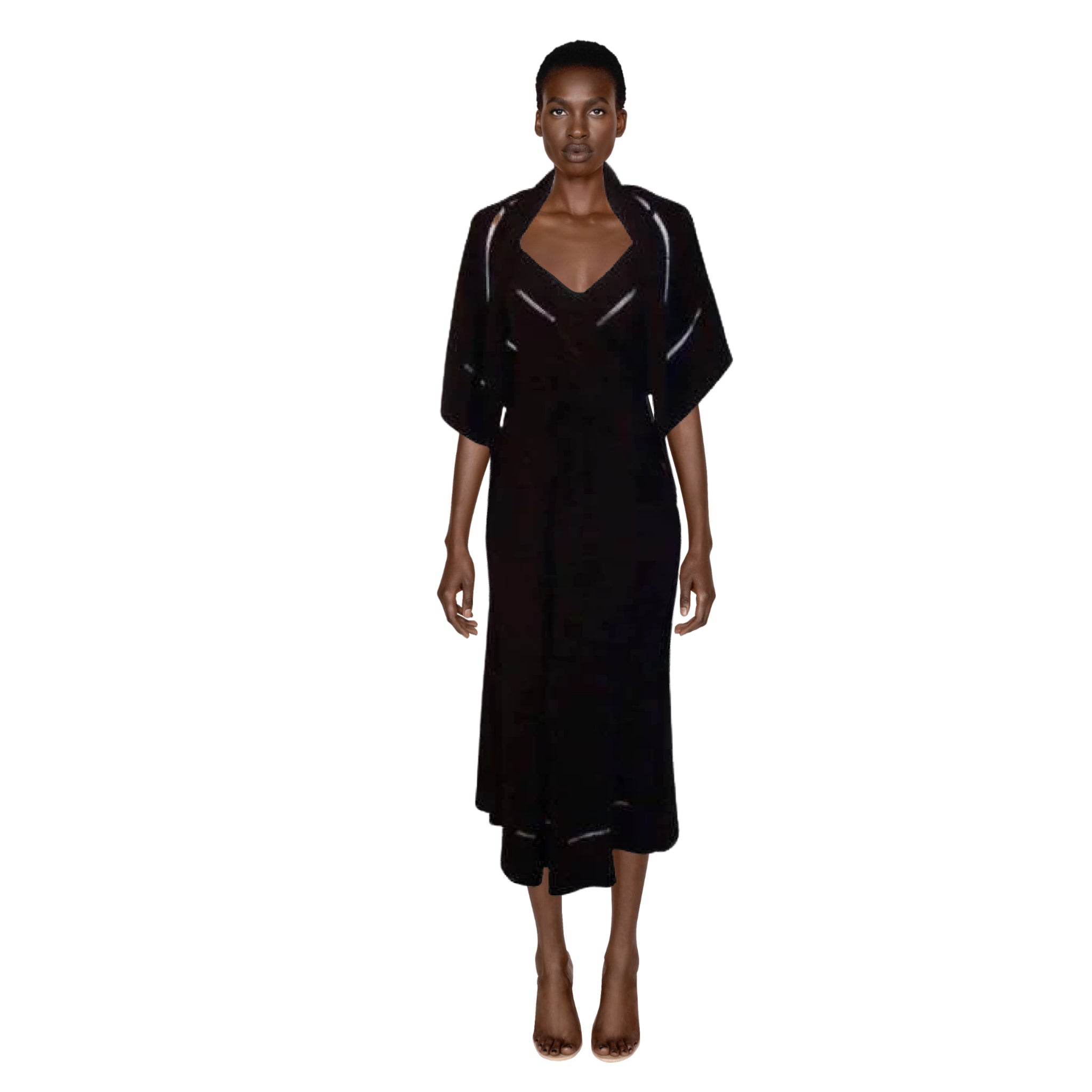 Christian Dior ブラック コート　36サイズ Coat with Belt Black Double-Sided Virgin Wool and Cashmere | DIOR