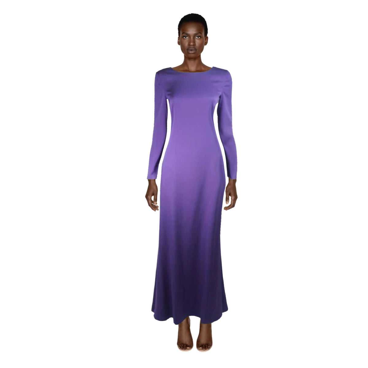 EMILIO PUCCI Purple Silk Gown with Open Back | Size M