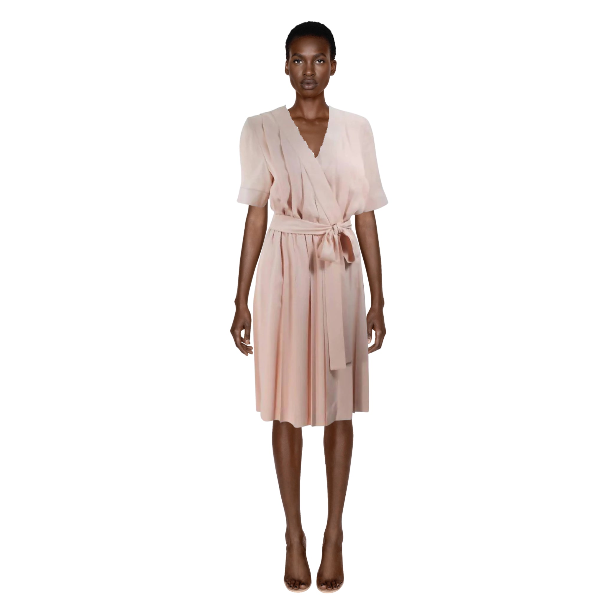 Ivory silk wrap dress top