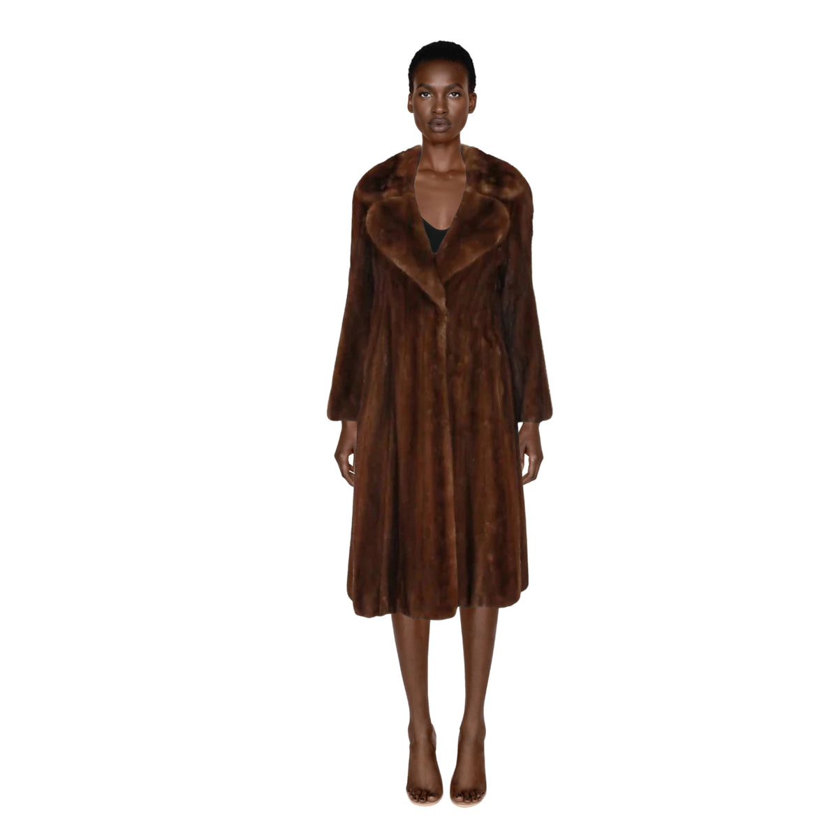 NORMAN NORELL FOR MICHAEL FORREST 1970's Natural Mink Coat | Size L