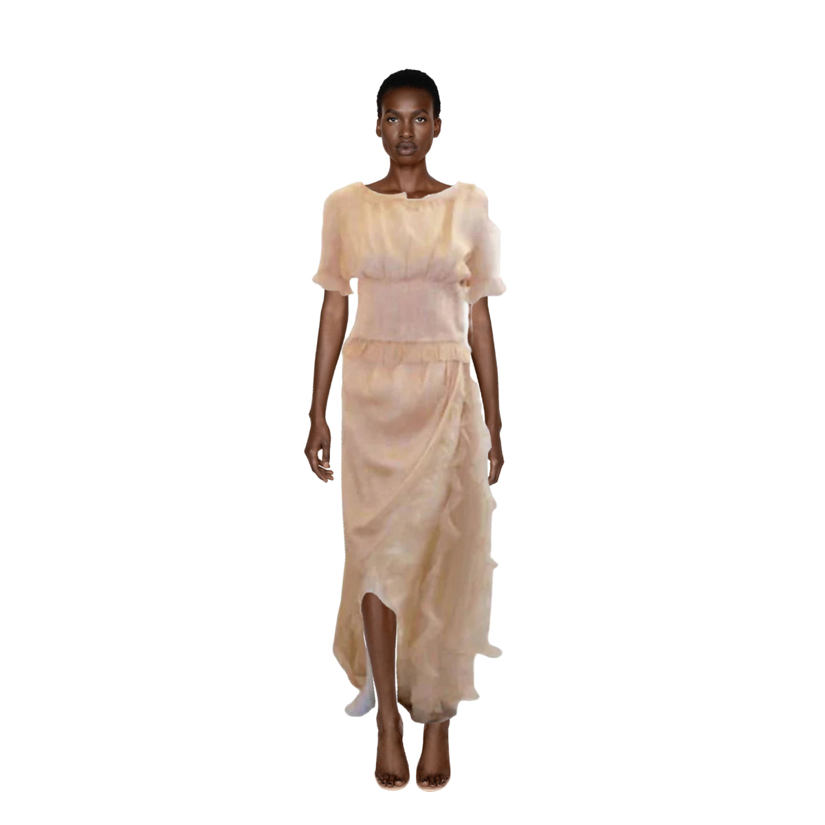 CHRISTIAN DIOR 1988 Cream Blouse and Skirt Set | Size 28