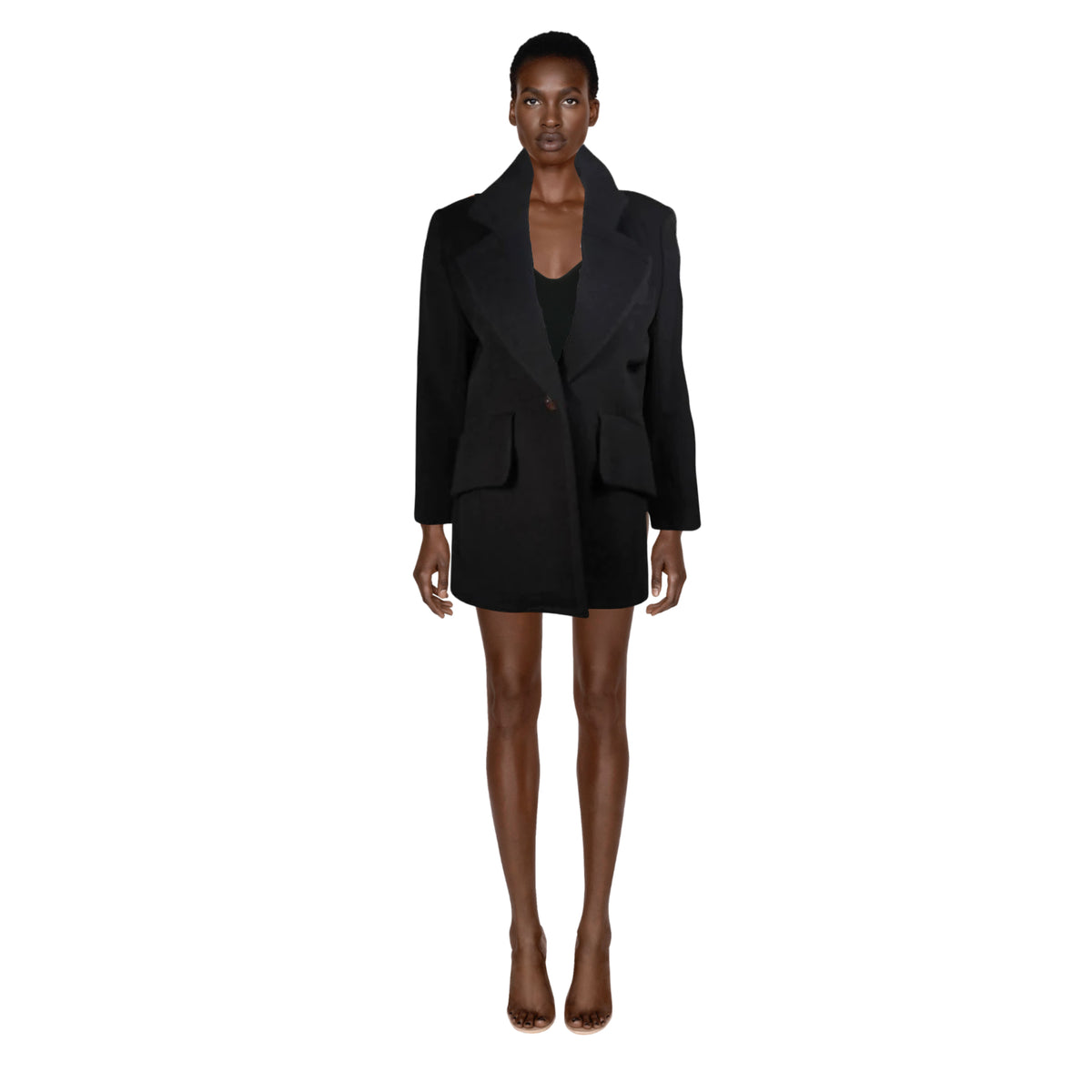 YVES SAINT LAURENT Black Cashmere Coat | Size L