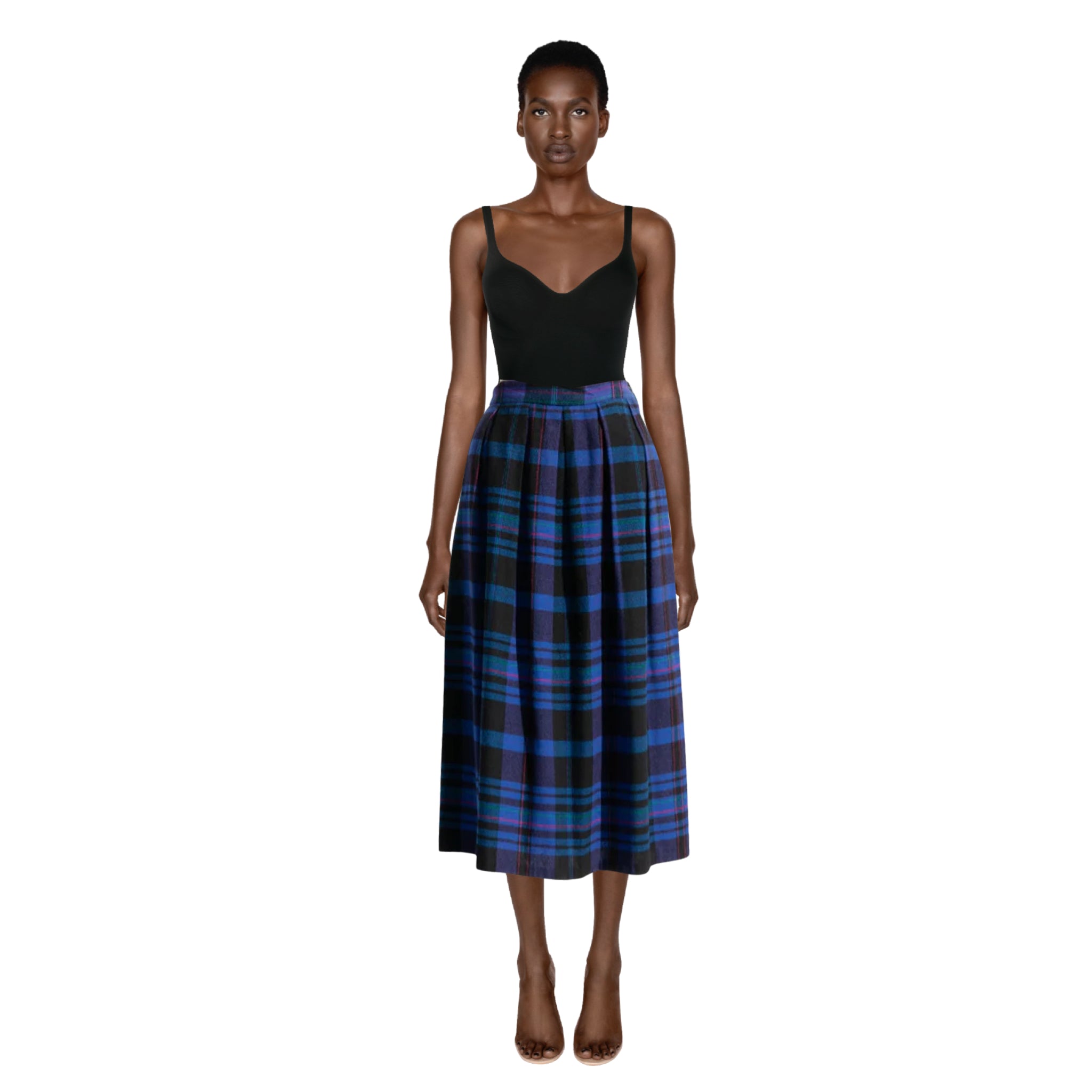 Vintage plaid pleated skirt top