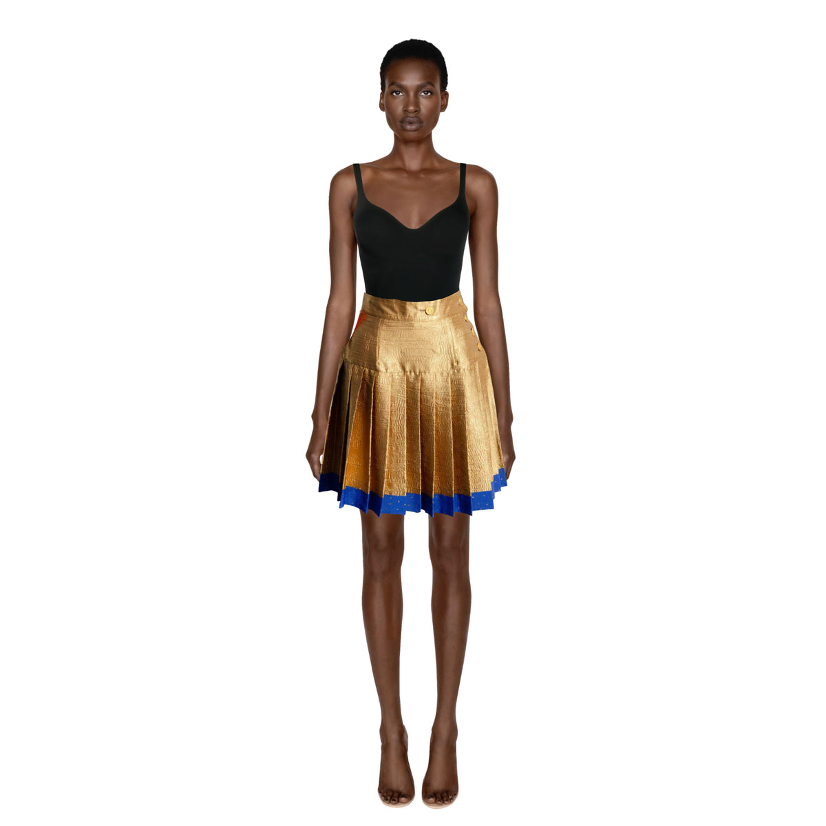 JEAN MARC Vintage Gold Pleated Skirt | Size XS-S