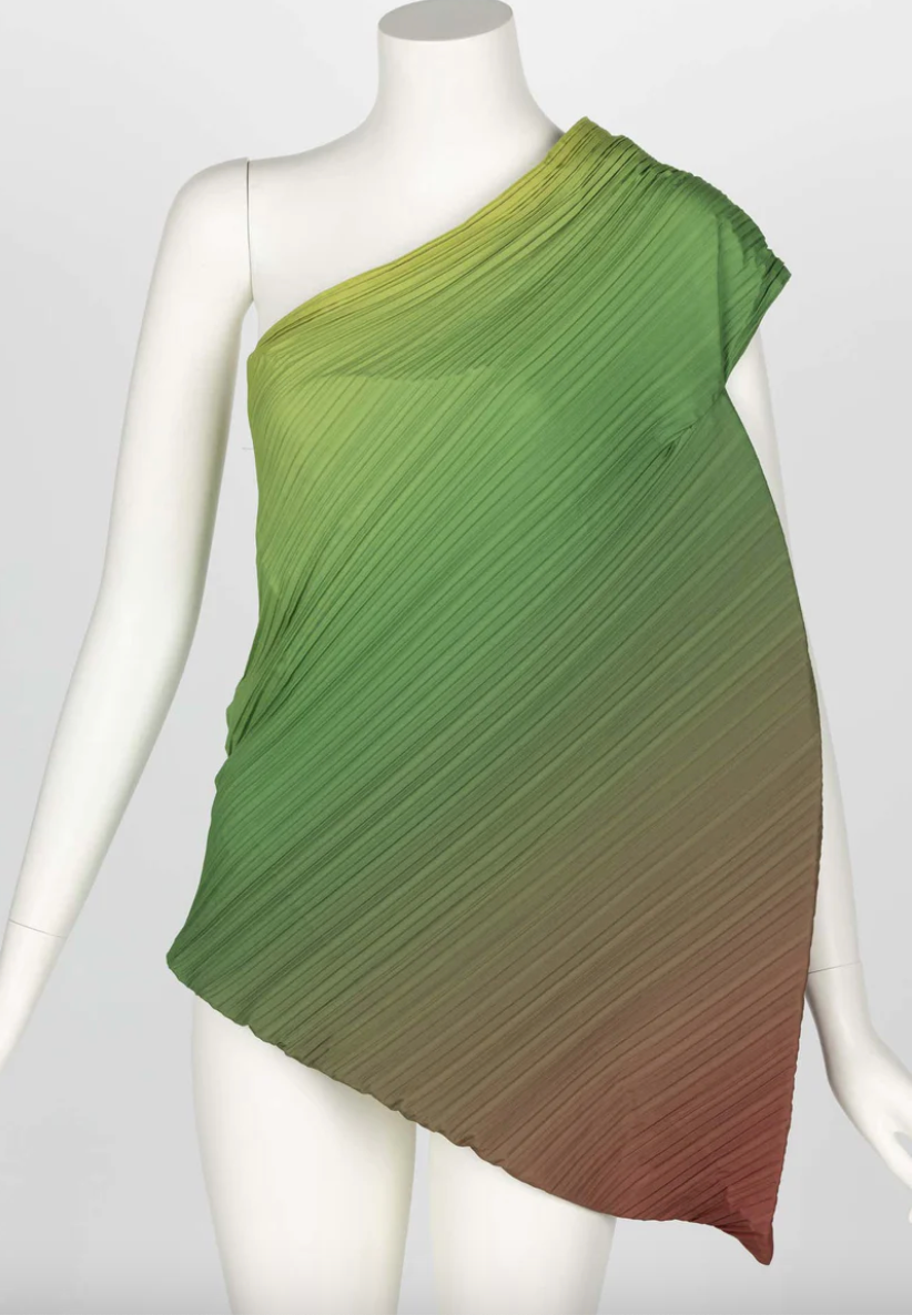 Early Issey Miyake 1989 Collection Ombre One Shoulder Top | M