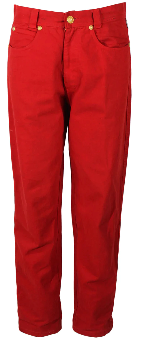 Vintage Versace Red Denim Pants | IT 48