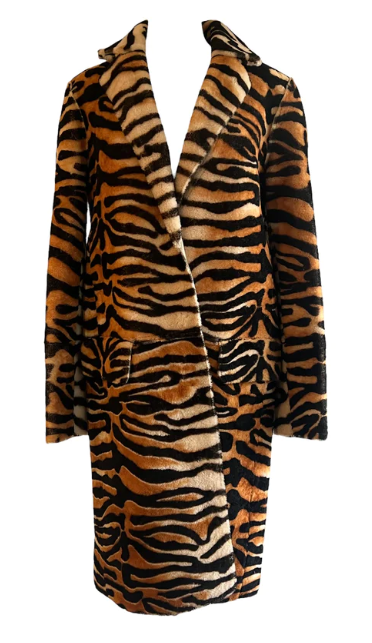 YVES SALOMON Tiger Print Coat | Size 34 - 36