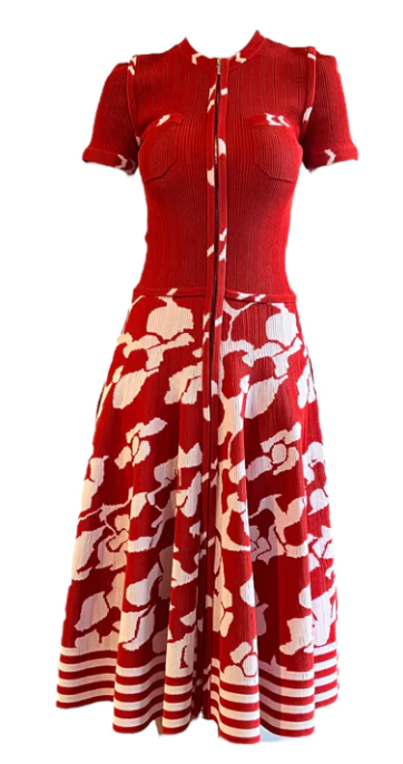 CHANEL Red Midi Dress | Size 36