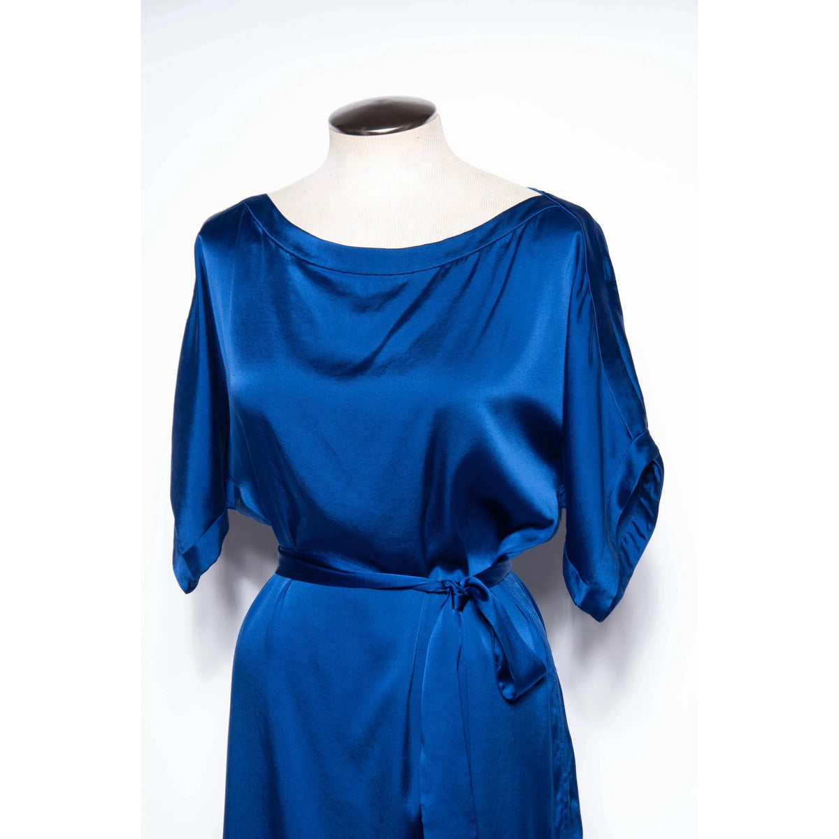 DIANE VON FURSTENBURG Modern Blue Silk Draped Dress | US 6 - Medium - theREMODA