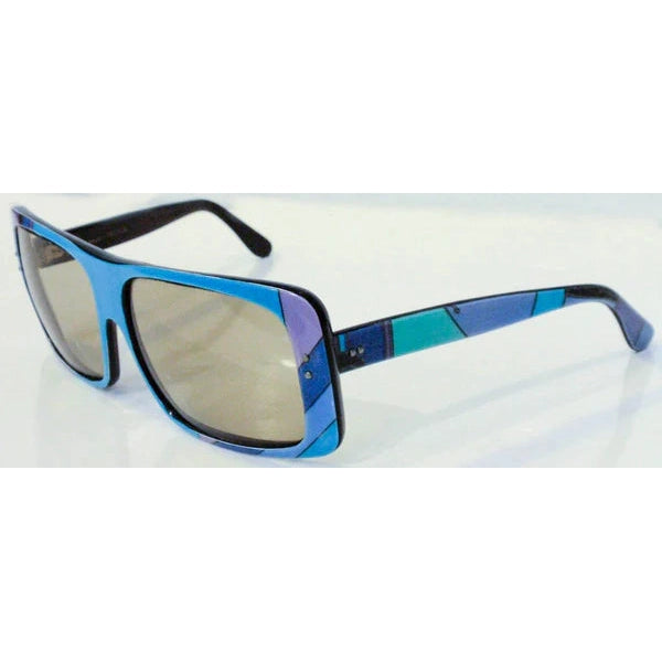 Pre-owned EMILIO PUCCI 1960s Blue Signature Print Sunglasses - theREMODA