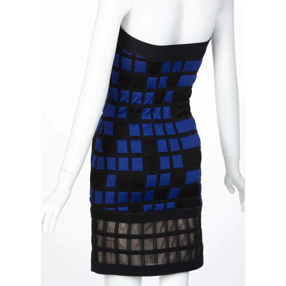 Pre-Owned CHANEL Black Blue Strapless Mini Dress Runway, 2013 | FR 38 - XS - theREMODA