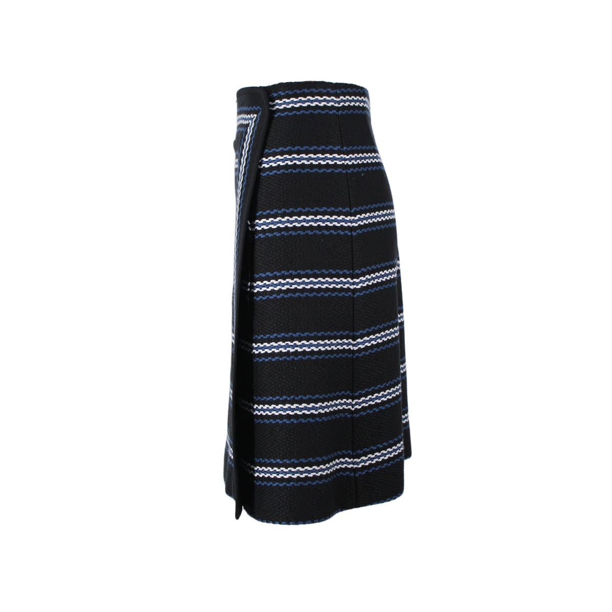 Pre-Owned CHLOE Black Woven Striped Skirt |  Size 38 FR - theREMODA