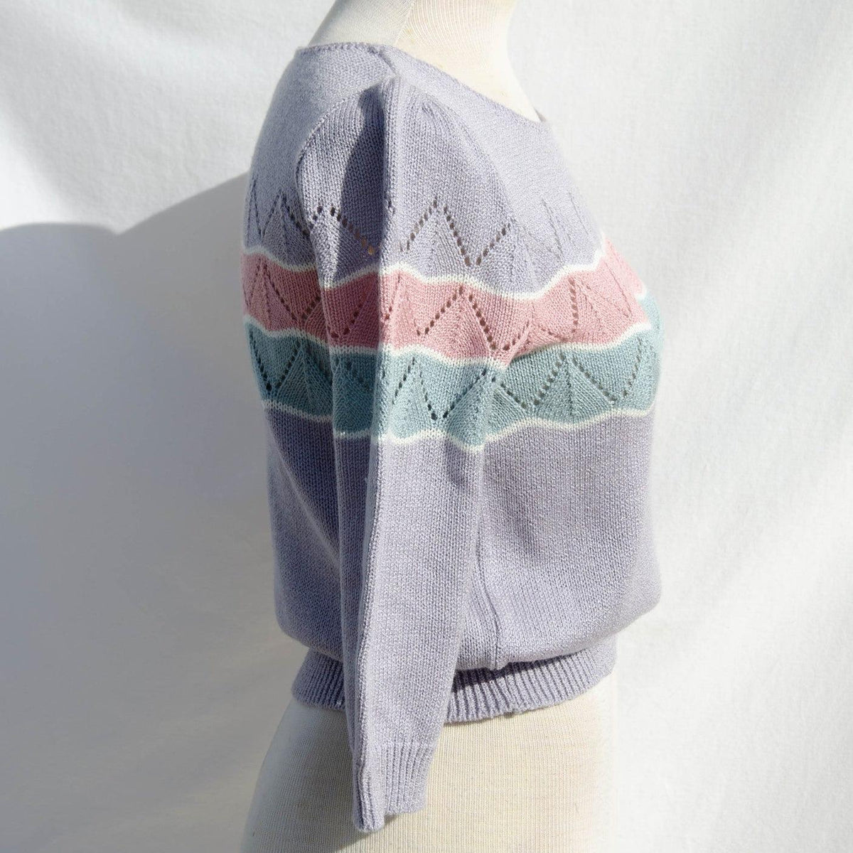 COLLEGE TOWN Vintage 80's Pastel Striped Sweater | Size S-M - theREMODA
