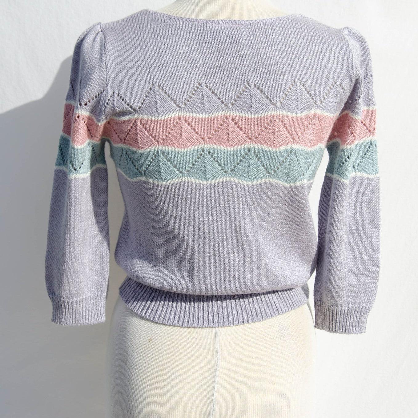 COLLEGE TOWN Vintage 80 s Pastel Striped Sweater Size S M theREMODA