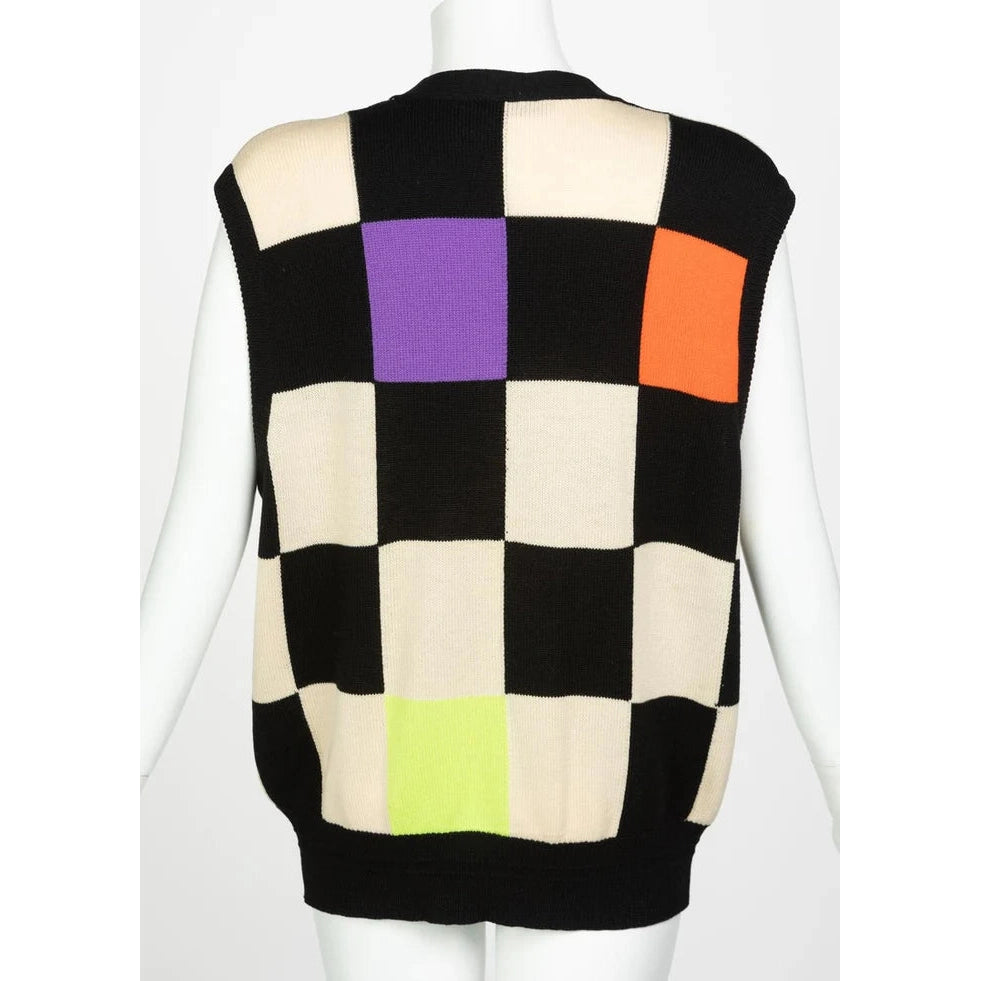 Pre-Owned Gianni Versace Colorblock Sweater Vest, 1980s - theREMODA