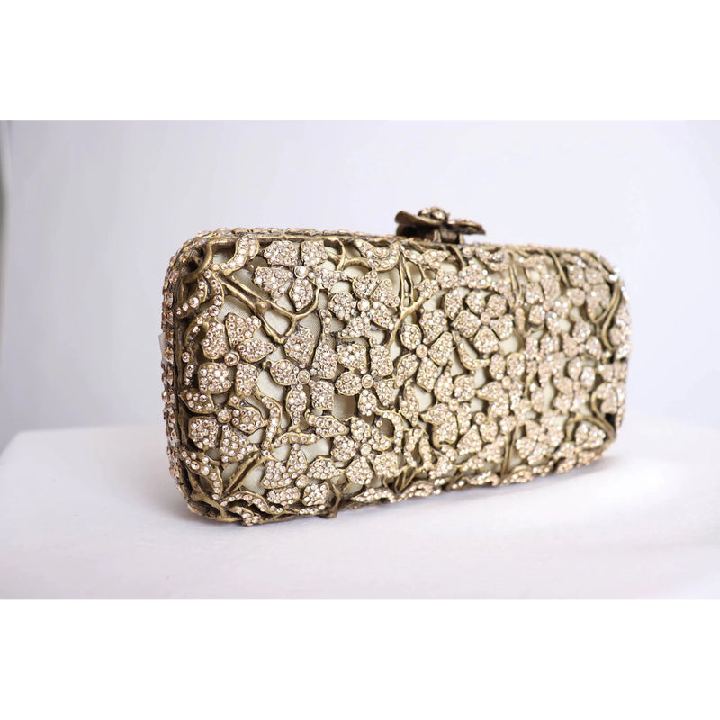 Pre-owned Gold Crystal Clutch - theREMODA