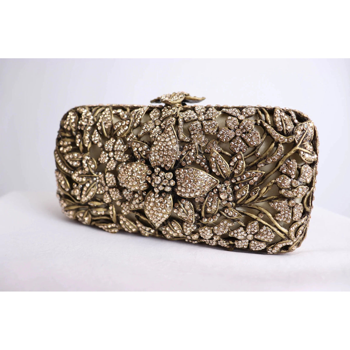 Pre-owned Gold Crystal Clutch - theREMODA