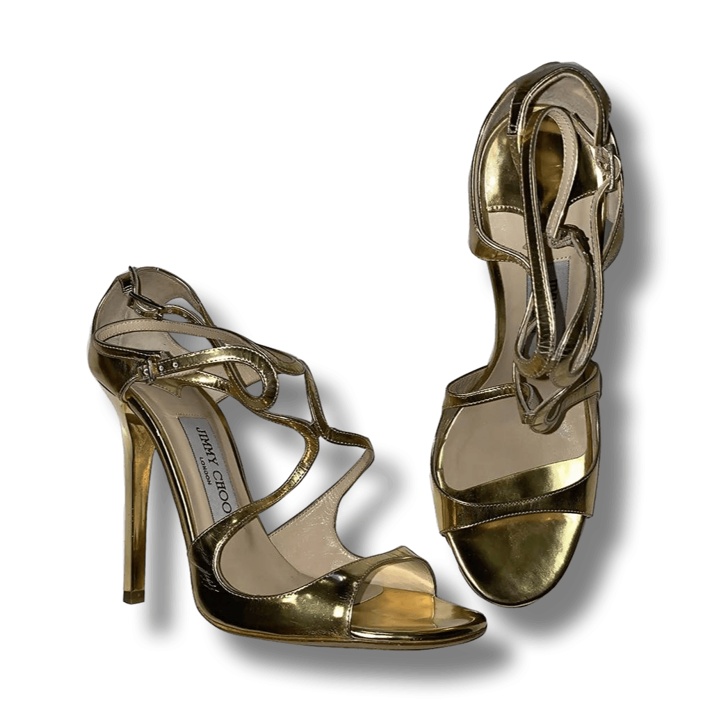 JIMMY CHOO Gold Stilettos | Size 37.5 - theREMODA
