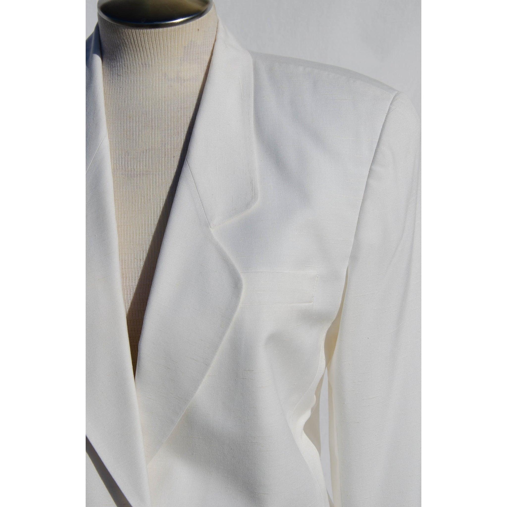 LIZ CLAIBORNE Vintage White Oversized Single Button Jacket Size