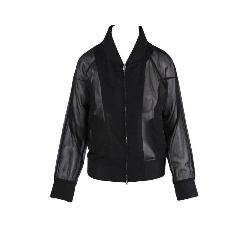 MAISON MARTIN MARGIELA Black Sheer Cotton Bomber Jacket | Size US 6 - IT 38 - theREMODA
