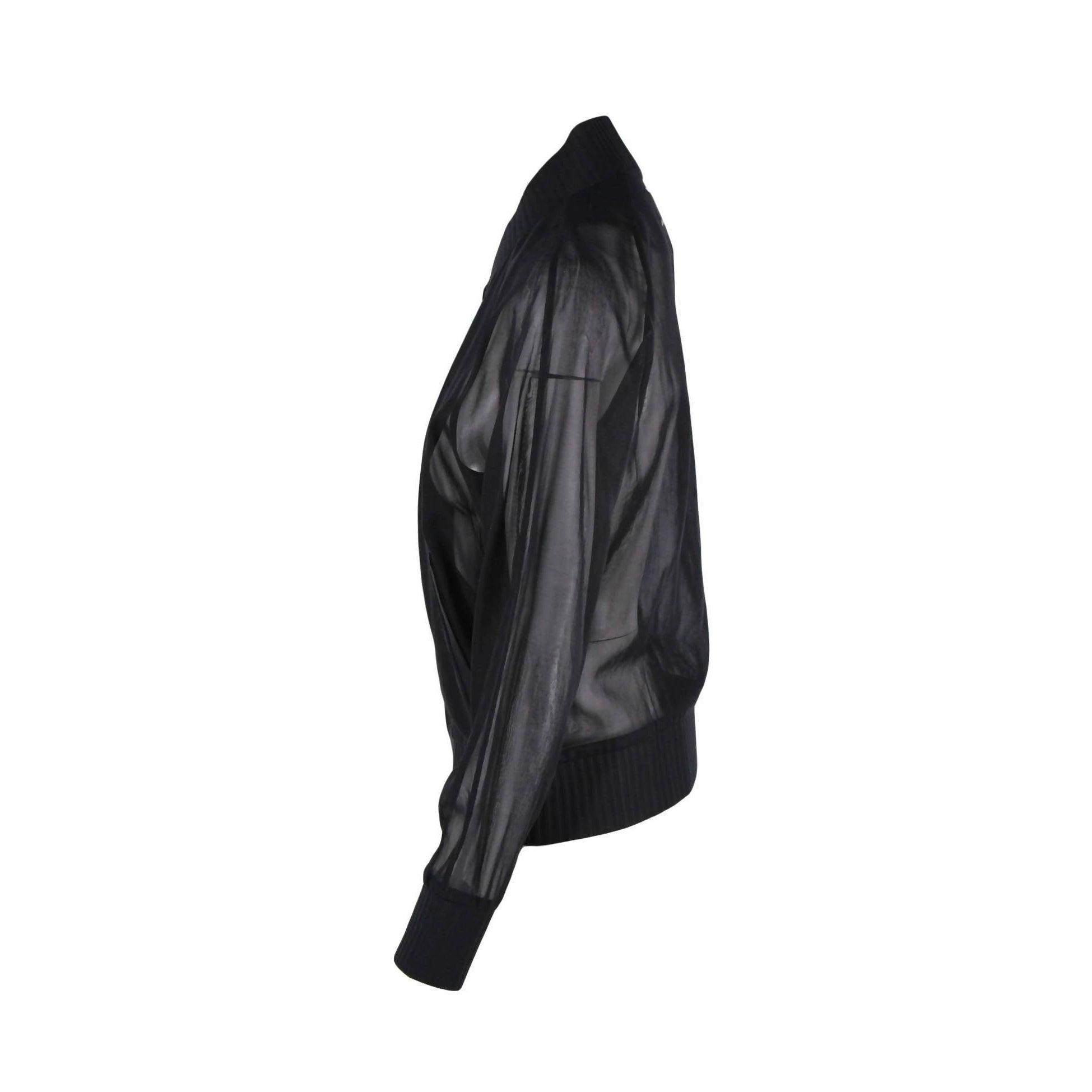 MAISON MARTIN MARGIELA Black Sheer Cotton Bomber Jacket