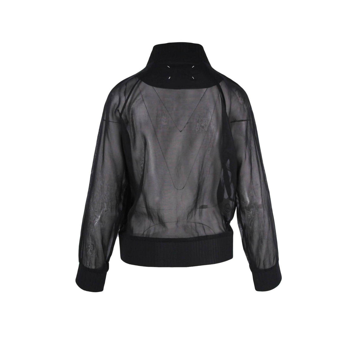 MAISON MARTIN MARGIELA Black Sheer Cotton Bomber Jacket | Size US 6 - IT 38 - theREMODA