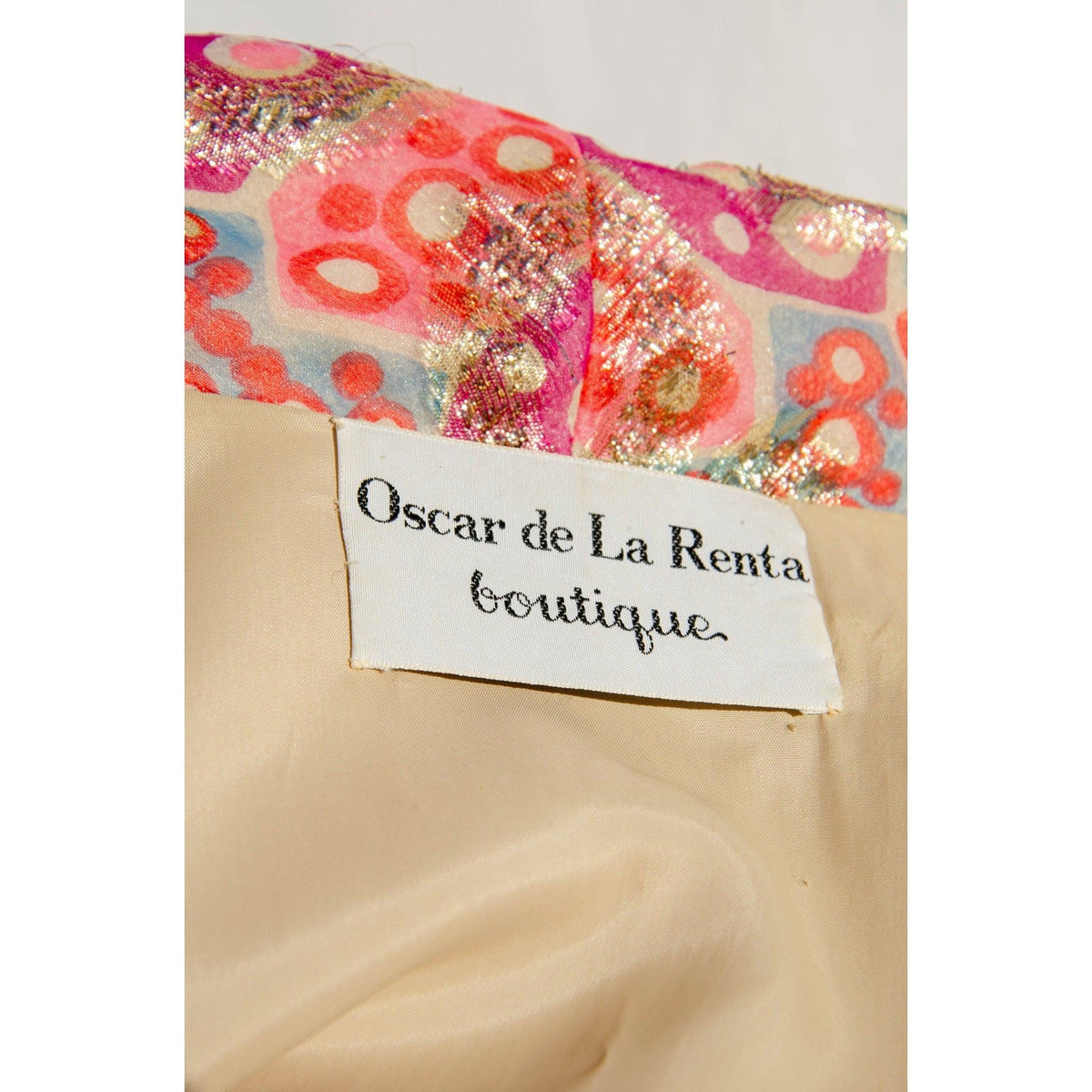 OSCAR DELA RENTA Vintage 1969 Multicolor Gold Metallic Gown | Size S-M - theREMODA