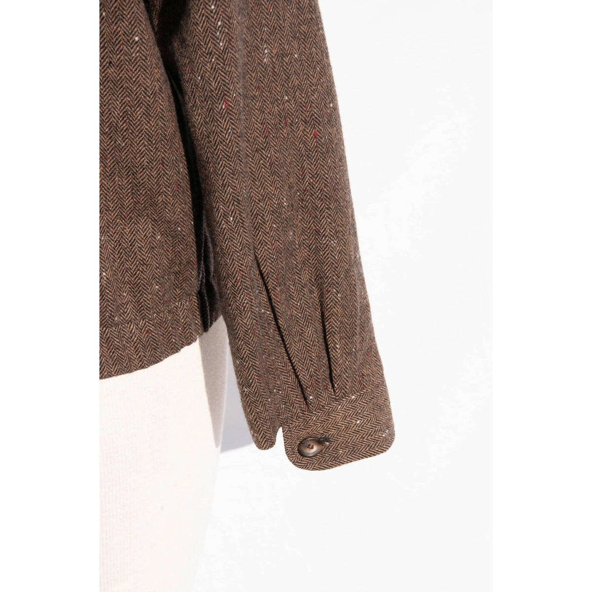 PENDLETON Light Brown Herringbone Cropped Wool Jacket | Size US 6 - theREMODA