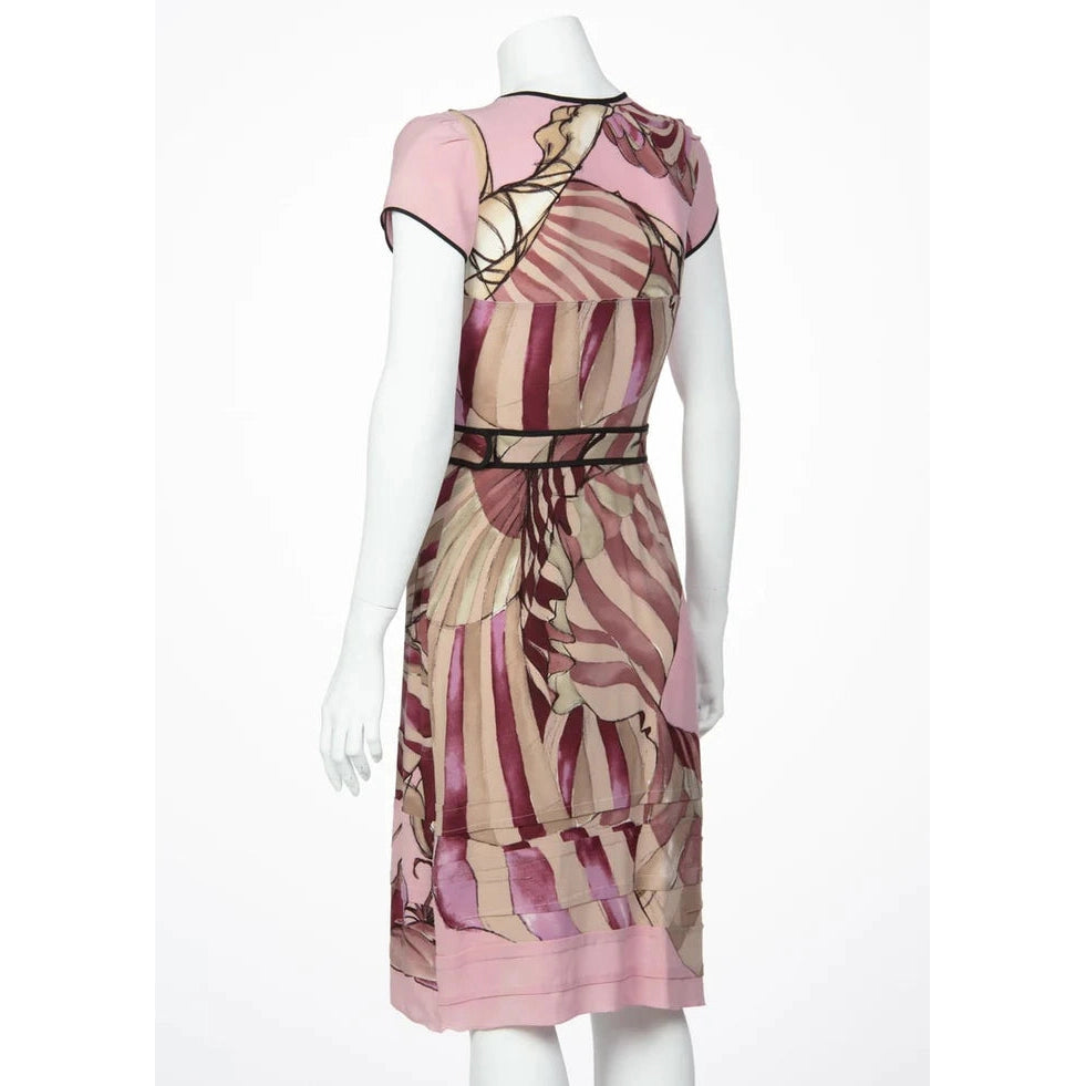 Pre-Owned PRADA 2008 James Jean Fairy Collection Pink Print Silk Dress - theREMODA