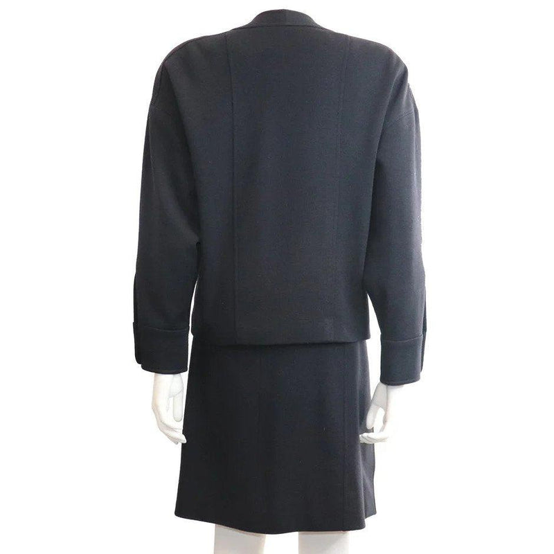 Pre-loved  Chanel Navy Blue Double Knit Jacket & Skirt Set - theREMODA