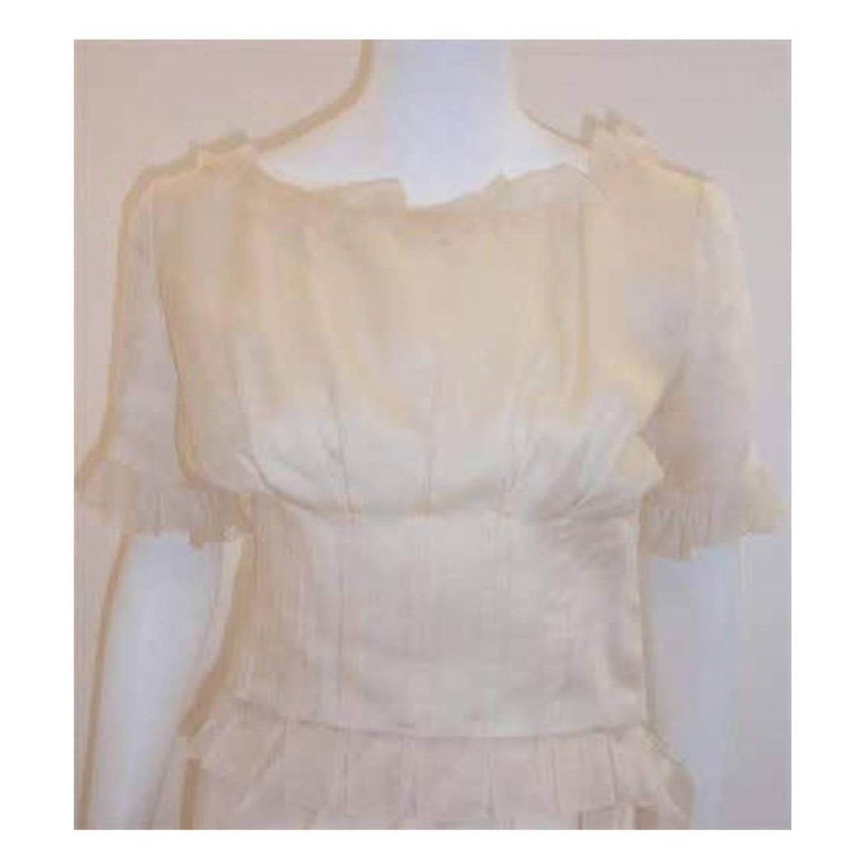 Pre-loved CHRISTIAN DIOR 1988 Cream Blouse and Skirt Set | Size 28 - theREMODA