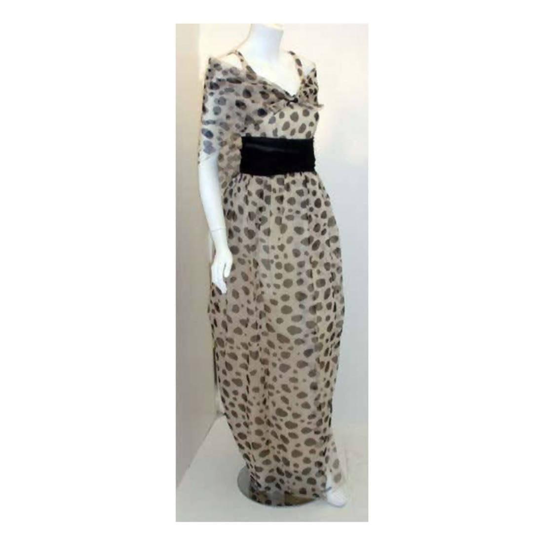 Pre-loved CHRISTIAN DIOR Chiffon Polka Dot Gown | Size 29 - theREMODA