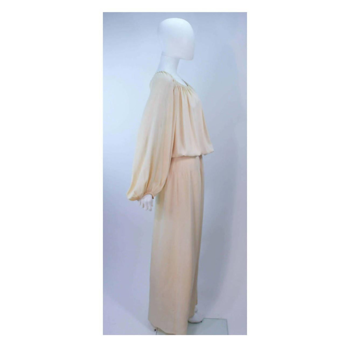 Pre-loved CHRISTIAN DIOR Nude Silk Chiffon Gown | Size 24 - theREMODA