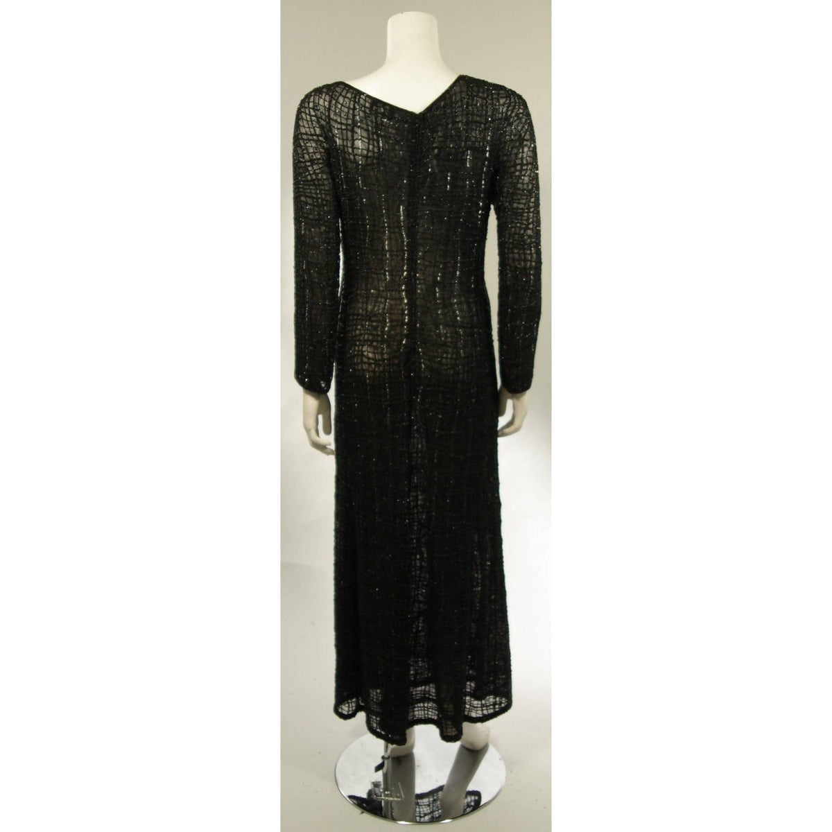 Pre-loved GIORGIO ARMANI Geometric Pattern Black Beaded Gown | Size EU 44 - theREMODA