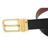 USED Gucci Leather Monogram Black/Brown Reverse Belt 95cm 38#473030 READ!