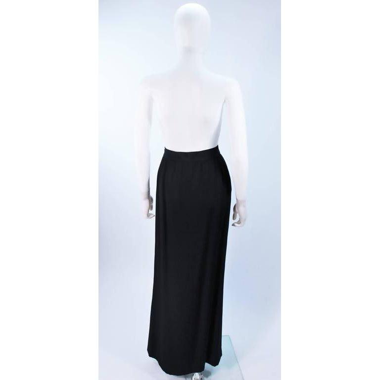 Pre-loved YVES SAINT LAURENT Black Skirt with Rhinestone Buttons | Size 44 - theREMODA