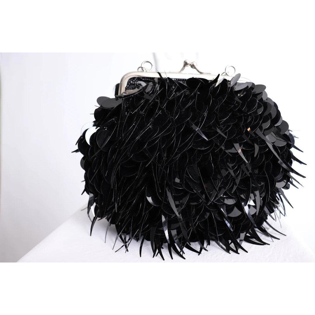 Pre-owned 90's Black Sequined Mini-Bag - theREMODA