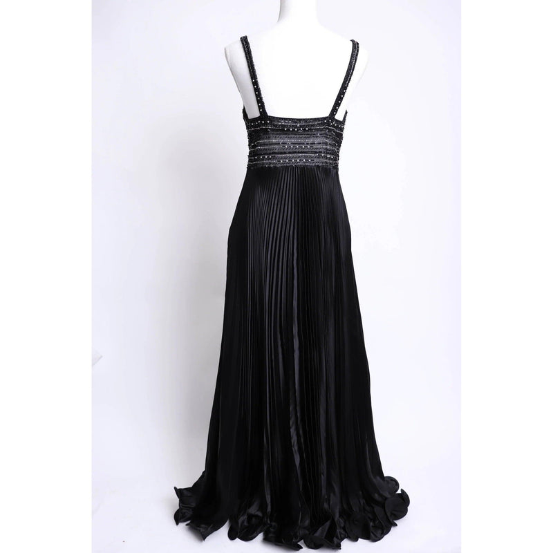 Pre-owned ALBERTO MAKALI 90’s Black Silk Spaghetti Strap Evening Dress | Size M - theREMODA