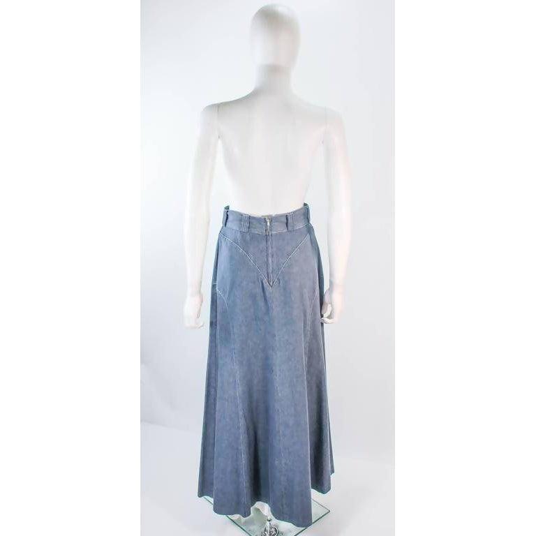 Pre-Owned ALICE BLAINE Vintage Denim Maxi Skirt | Size US 4 - EU 34 - theREMODA