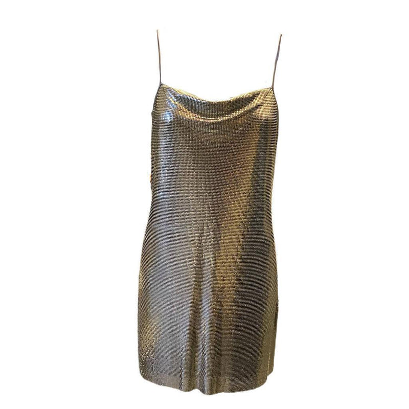 Pre-Owned ALICE + OLIVIA Gold Chain Link Dress | Size 2 - theREMODA